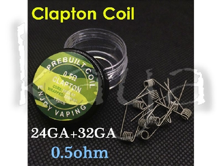 Pre Built Coil Clapton 24GA + 32 GA 0.5 Ohm