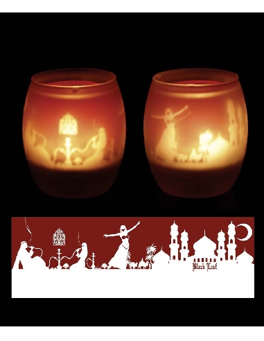 Bougeoir Black Leaf Oriental