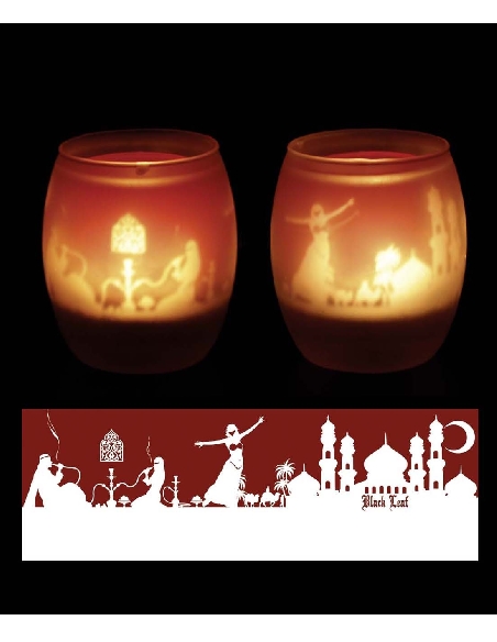 Bougeoir Black Leaf Oriental