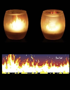 Bougeoir Black Leaf Flammes