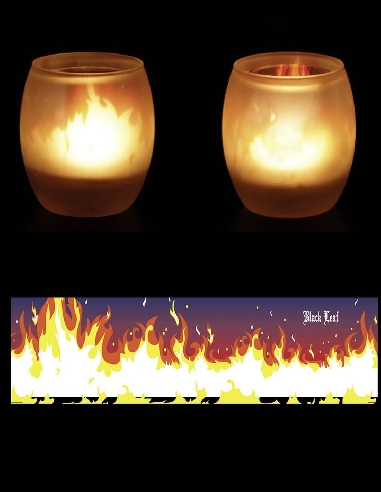 Bougeoir Black Leaf Flammes