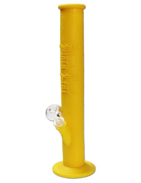 Bong Black Leaf Silicone Jaune 39cm