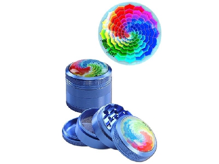 Grinder Black Leaf 4 Parties Bleu Mandala 50mm