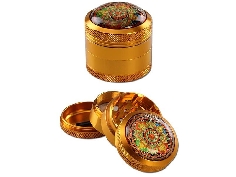 Grinder Black Leaf 4 Parties Mandala Vert 50mm 