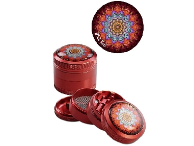 Grinder Black Leaf 4 Parties Mandala Gold 50mm 