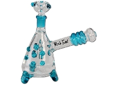 Mini Bong Black Leaf sur Pied Bleu 15cm