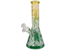 Ice Bong Black Leaf Sandblast Vert 25cm