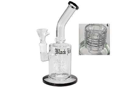 Bong Black Leaf Bubbler Drum Percolateur Noir 22cm