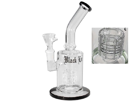 Bong Black Leaf Bubbler Drum Percolateur Noir 22cm