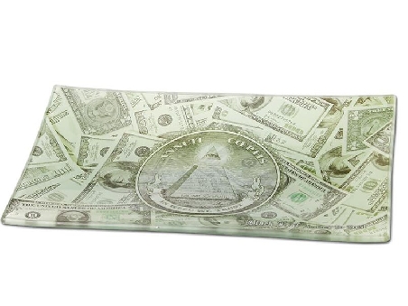 Plateau à Mix Verre Dollars 25.5cm x 15.5cm