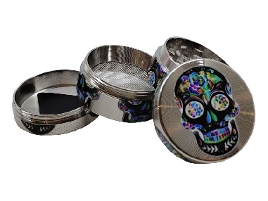 Grinder 4 Parties Champ High Mexican Skull Rainbow Flower 40mm