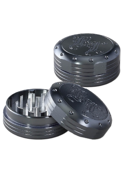 Grinder Black Leaf 2 Parties Deep Engraving Gris 62mm