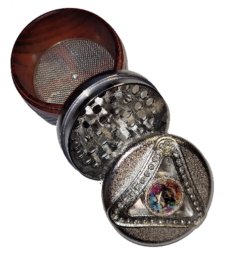 Grinder 4 Parties Métal Silver Red 63mm