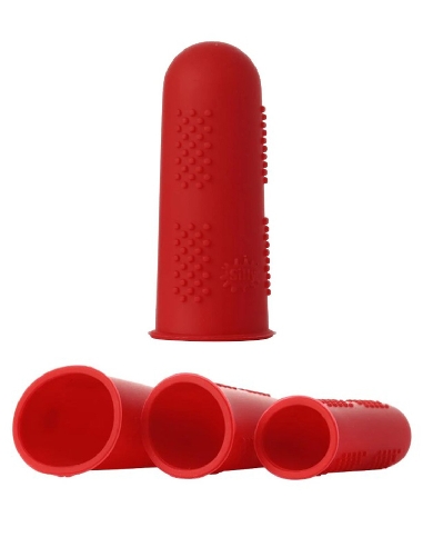 Protection pour Doigt Silicone Rouge 3Pces