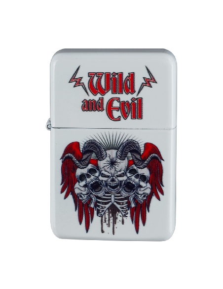 Briquet à Essence Métal Evil Blanc