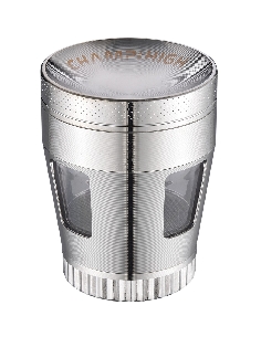 Grinder 4 Parties CH Window Curved Silver 50mm