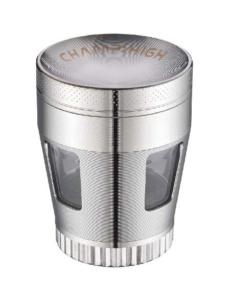 Grinder 4 Parties CH Window Curved Silver 50mm