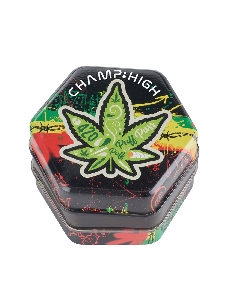 Grinder 4 Parties CH Hexagonal Hemp Leaf 68mm