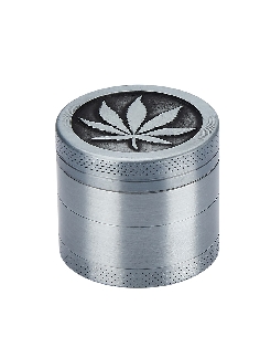 Grinder 4 Parties CH Hemp Leaf Silver 40mm