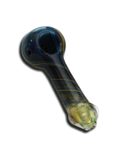 Pipe en Verre Spoon Noire-Jaune 11cm
