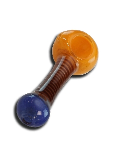 Pipe en Verre Spoon Orange-Bleue 11cm