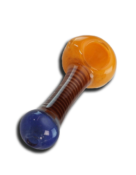 Pipe en Verre Spoon Orange-Bleue 11cm