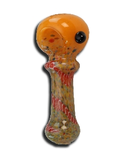 Pipe en Verre Spoon Orange-Rouge 11cm