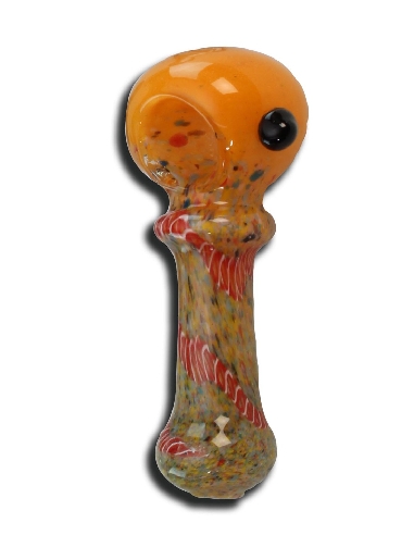 Pipe en Verre Spoon Orange-Rouge 11cm
