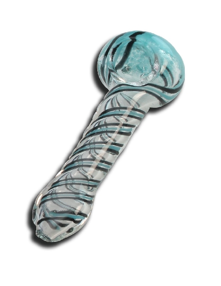 Pipe en Verre Spoon Bleue-Claire 11cm