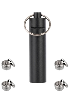 Caddy Noir 4 Capsules en Acier Inox pour Herbes