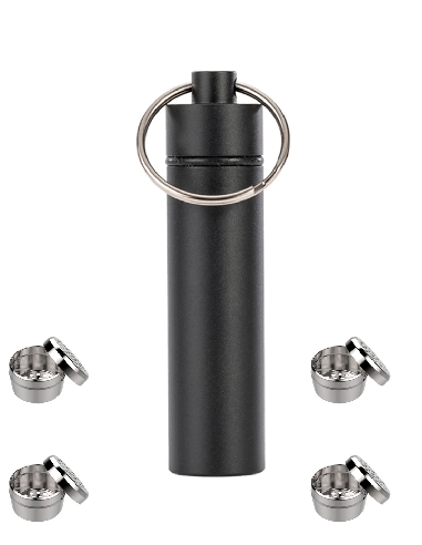 Caddy Noir 4 Capsules en Acier Inox pour Herbes