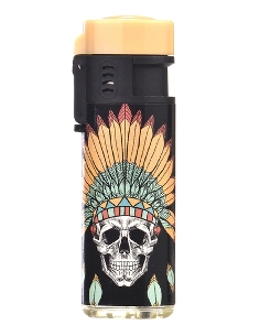 Briquet Jet Flame Feather & Skull Sand