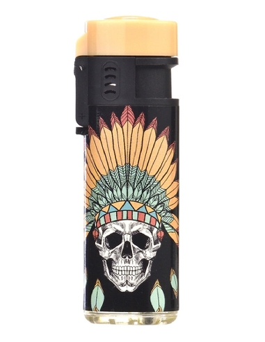 Briquet Jet Flame Feather & Skull Sand