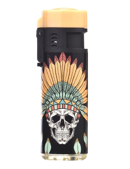 Briquet Jet Flame Feather & Skull Sand