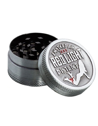 Grinder Amsterdam Red Light Silver 3 Part. 40mm en Zinc