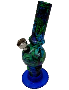 Bong Acrylique "All-Over-Print" Bleu 15cm