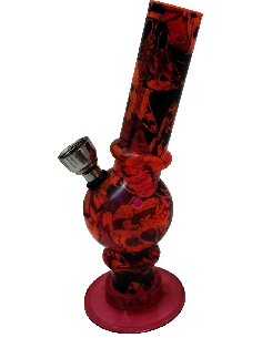 Bong Acrylique "All-Over-Print" Rouge 15cm