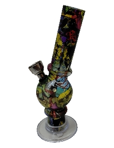 Bong Acrylique "All-Over-Print" Blanc 15cm