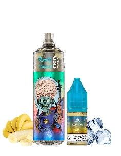 RandM Tornado 9000 Refillable Banana Ice + 10ml 20mg/ml Sel de Nicotine