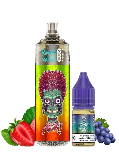 RandM Tornado 9000 Refillable Strawberry Grape + 10ml 20mg/ml Sel de Nicotine