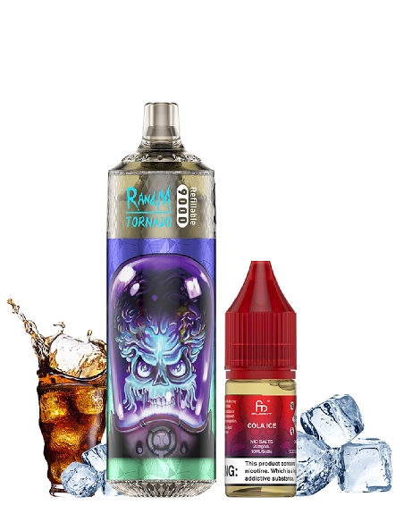 RandM Tornado 9000 Refillable Cola Ice + 10ml 20mg/ml Sel de Nicotine
