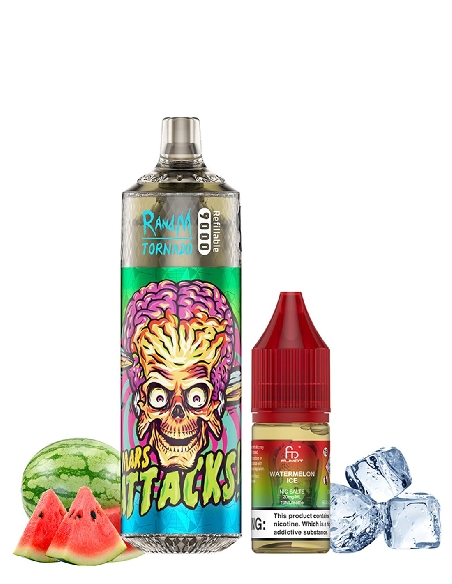 RandM Tornado 9000 Refillable Watermelon Ice + 10ml 20mg/ml Sel de Nicotine