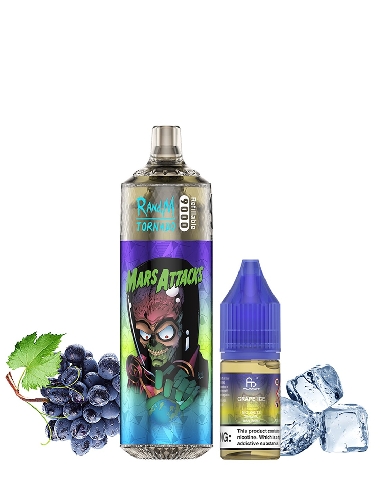 RandM Tornado 9000 Refillable Grape Ice + 10ml 20mg/ml Sel de Nicotine