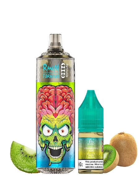 RandM Tornado 9000 Refillable Strawberry Kiwi + 10ml 20mg/ml Sel de Nicotine