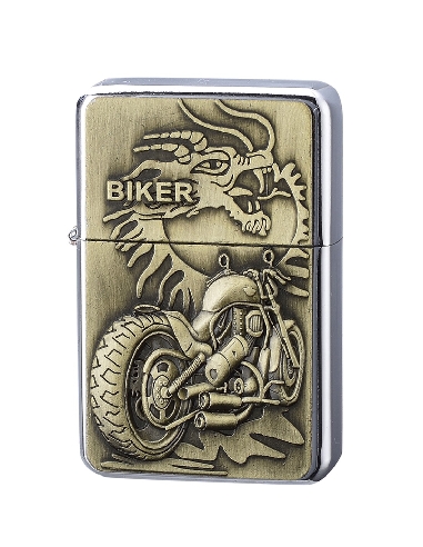 Briquet à Essence Eagle & Bike Moto Gold