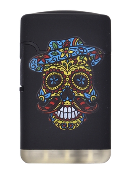 Briquet Torche Skull & Moustache Blue Eyes