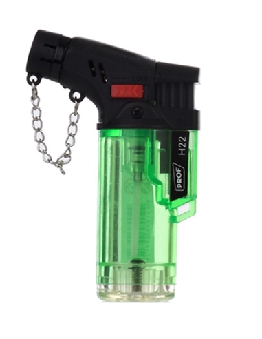 Briquet Blue Flame Transparent Vert