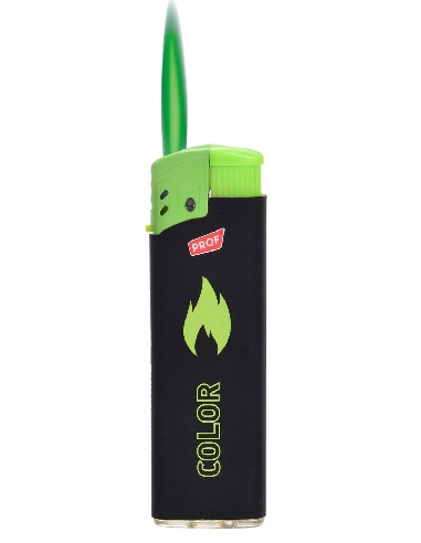 Briquet Rubber Touch Color Flame Vert