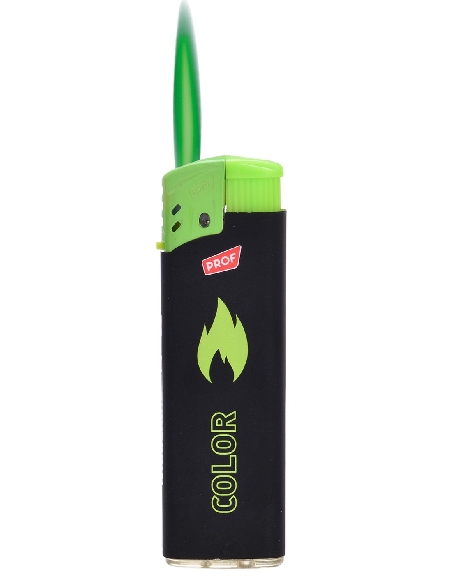 Briquet Rubber Touch Color Flame Vert