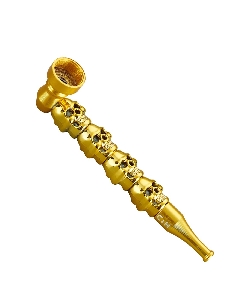 Pipe en Métal Skull Gold